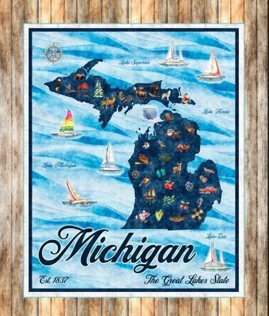 ALL MICHIGAN SHOP HOP 2026 - MICHIGAN PANEL - Happy Little Quilt Shop