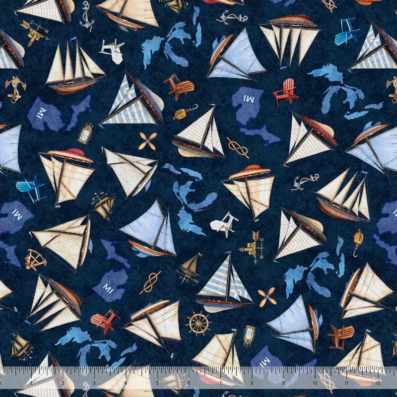 ALL MICHIGAN SHOP HOP 2026 - SHIPS - NAVY - Happy Little Quilt Shop