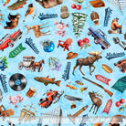 ALL MICHIGAN SHOP HOP 202 - MICHIGAN ICONS - LT BLUE - Happy Little Quilt Shop