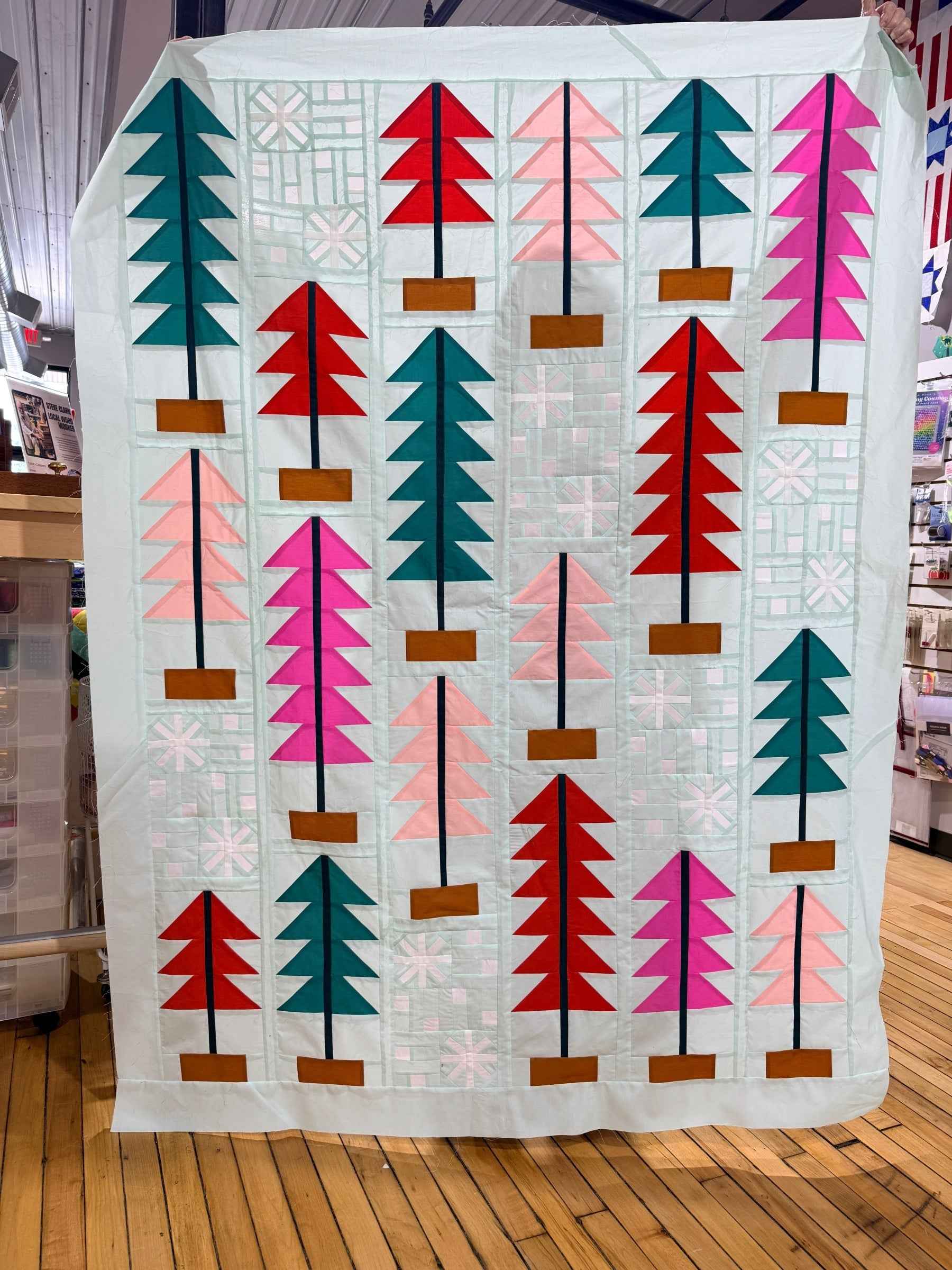 All Spruced Up Pen and Paper Patterns Art Gallery Pure Solids Quilt Kit (Throw Size) Preorder
