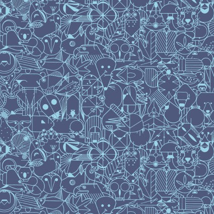 Charley Harper End Papers - TWILIGHT - Happy Little Quilt Shop