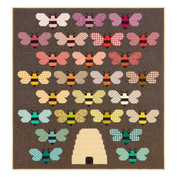 Beehive Quilt Kit by Elizabeth Hartman featuring Berry Season, Kona Solids & Essex Linen - Happy Little Quilt Shop
