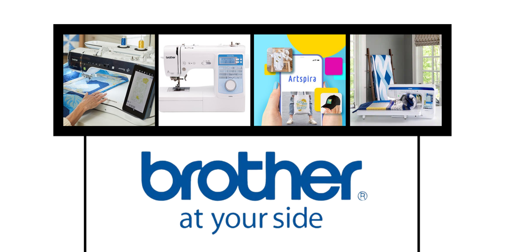 a white background and Brother Sewing Quilting and Embroidery Machines images with the brother logo at the bottom