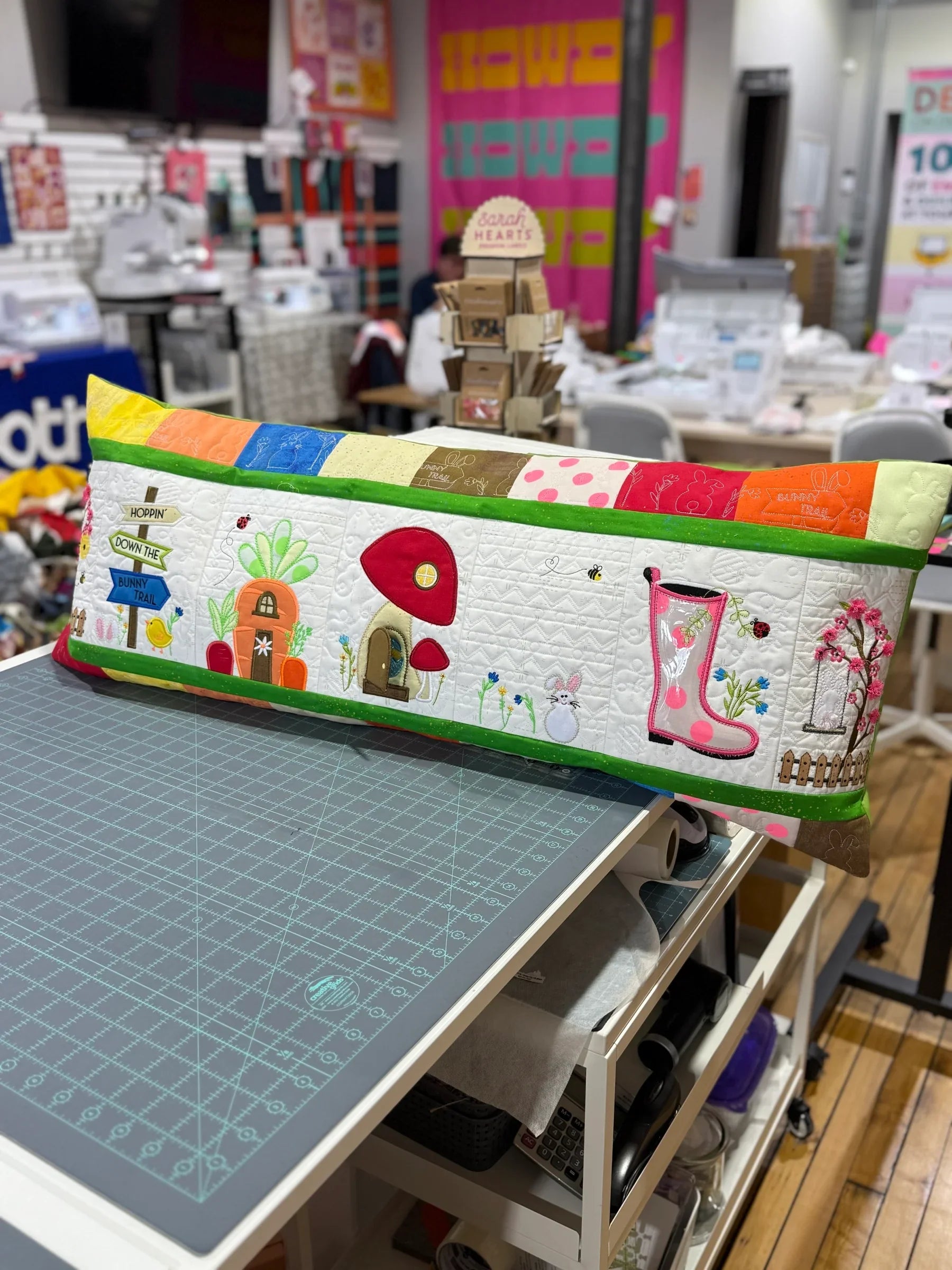 Class: Kimberbell Hoppin' Down the Bunny Trail Bench Pillow - Happy Little Quilt Shop