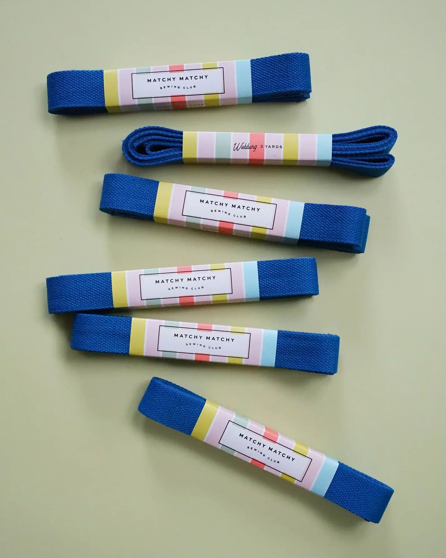 Colbalt Webbing - Matchy Matchy Sewing Club - Happy Little Quilt Shop