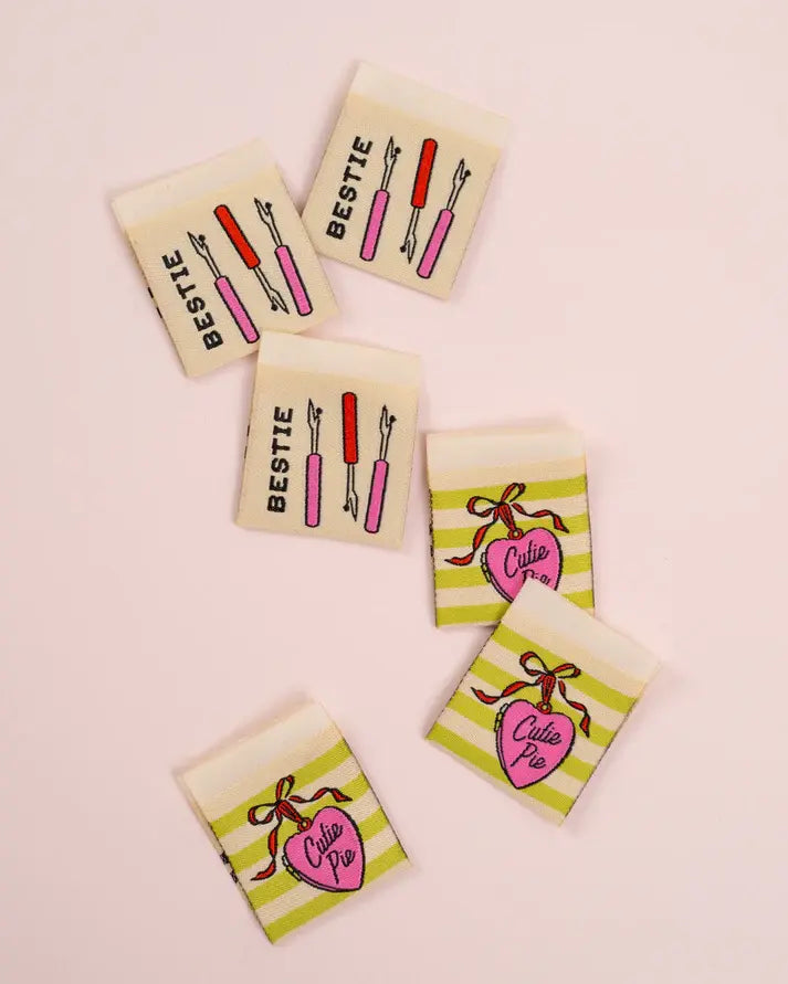 Cutie Pie Bestie Square Garment Labels - Matchy Matchy - Happy Little Quilt Shop