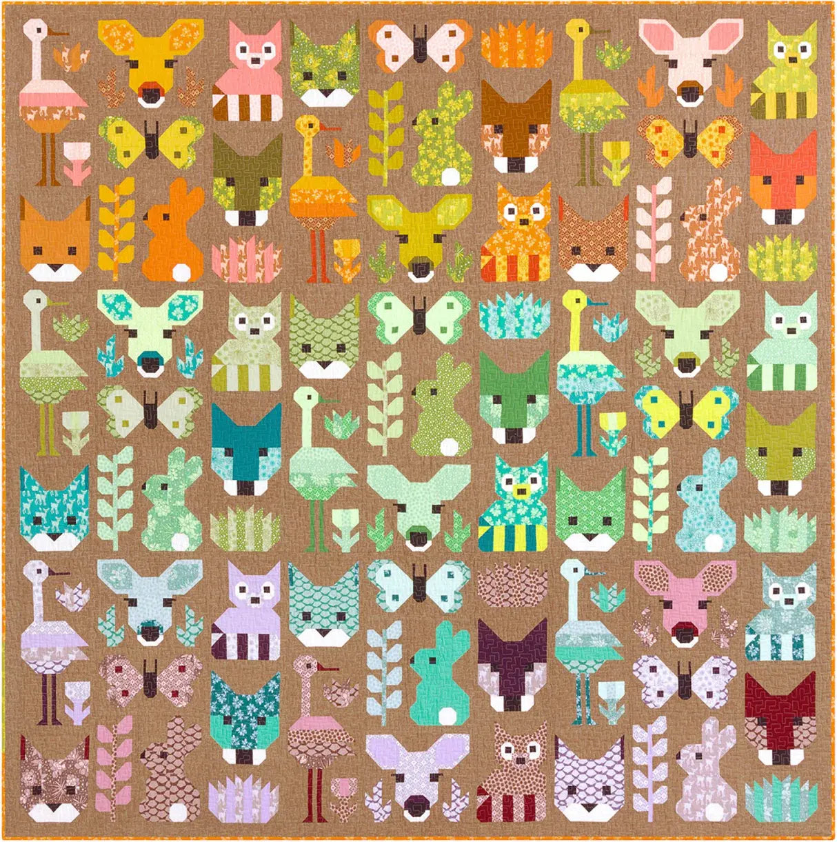 Delightful Desert Quilt Kit by Elizabeth Hartman featuring Terrarium and Essex Linen - Happy Little Quilt Shop