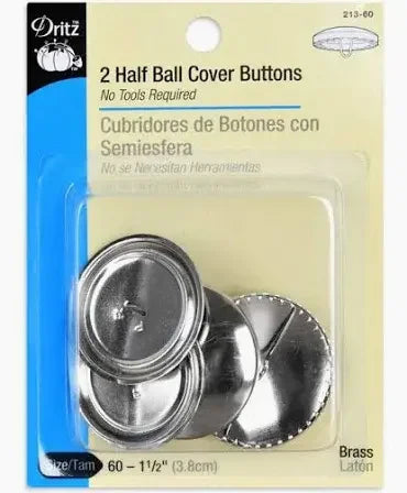 Dritz 2 Half Ball Cover Buttons 1 7/8" - Happy Little Quilt Shop
