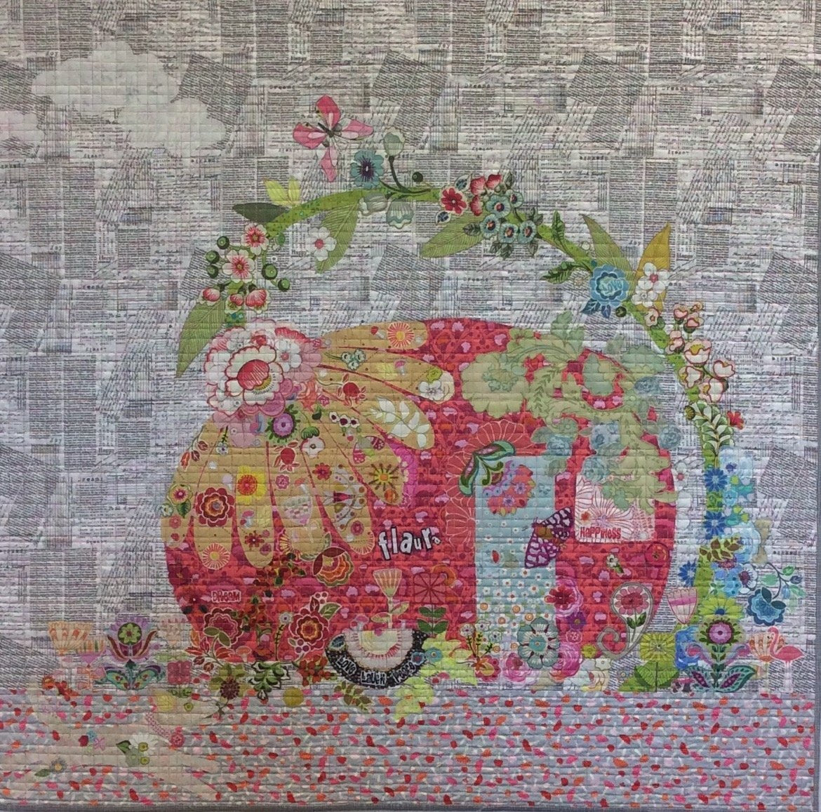 Flaura - My Vintage Trailer Collage by Laura Heine - Happy Little Quilt Shop