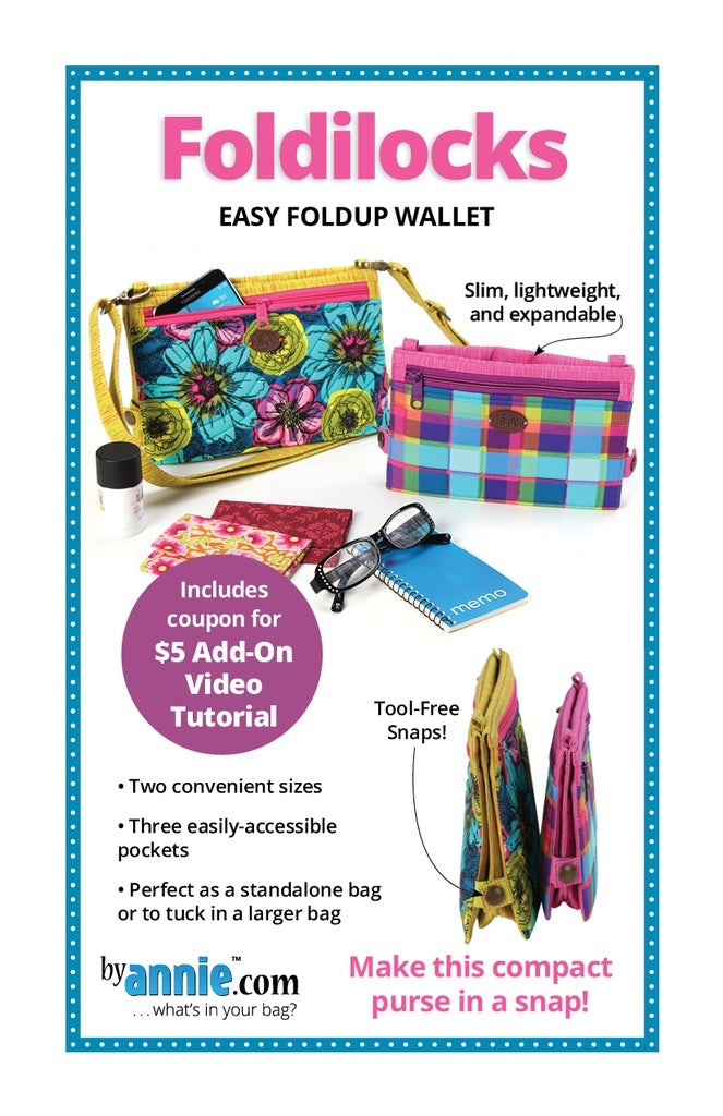 Foldilocks an Easy Foldup Wallet Pattern By Annie - Happy Little Quilt Shop