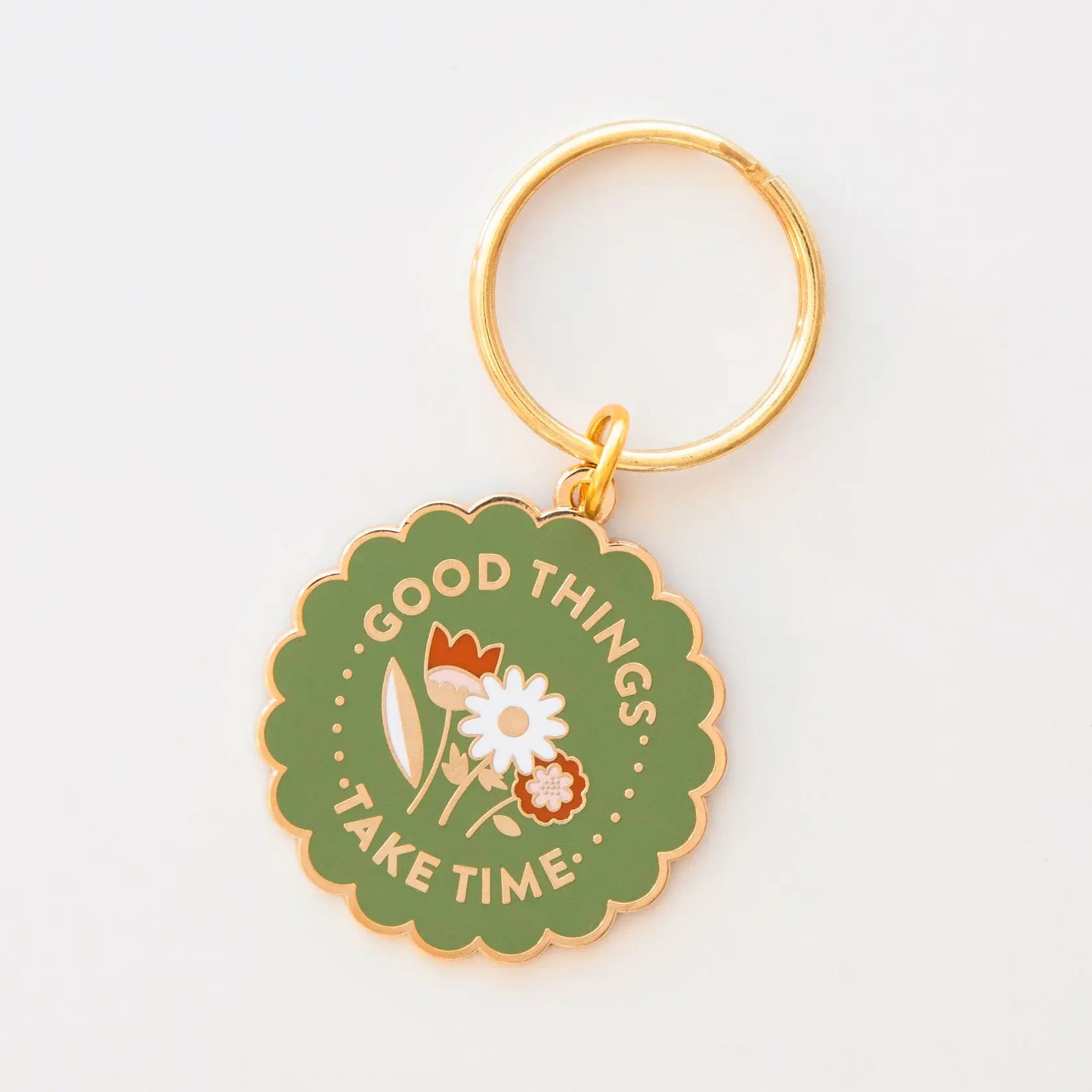 Good Things Take Time Key Chain - Happy Little Quilt Shop