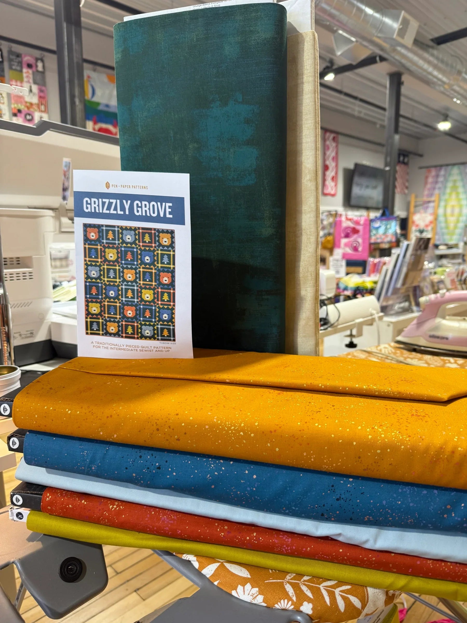 Grizzly Grove Pen and Paper Patterns Kit- Throw Size - Happy Little Quilt Shop