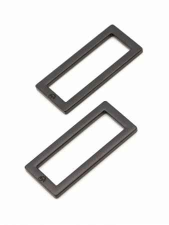 Rectangle Ring Flat 1-1/2in Black Metal Set of Two - Happy Little Quilt Shop