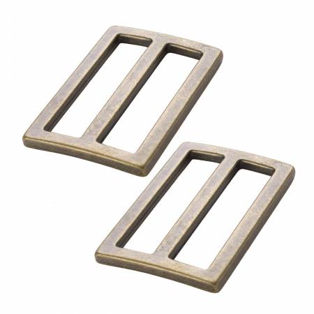 Slider Widemouth 1-1/2in Antique Brass Set of Two - Happy Little Quilt Shop