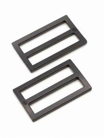 Slider Widemouth Flat 1-1/2in Black Metal Set of Two