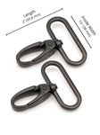 Swivel Hook 1.5 in Black Metal 2 pc - Happy Little Quilt Shop