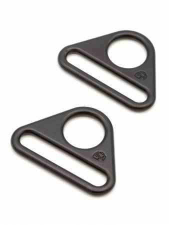 Triangle Ring Flat 1-1/2in Black Metal Set of Two - Happy Little Quilt Shop