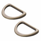 D Ring Flat 1in Antique Brass Set of Two - Happy Little Quilt Shop