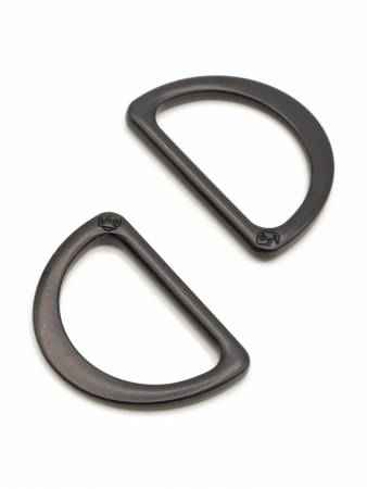 D Ring Flat 1in Black Metal Set of Two - Happy Little Quilt Shop