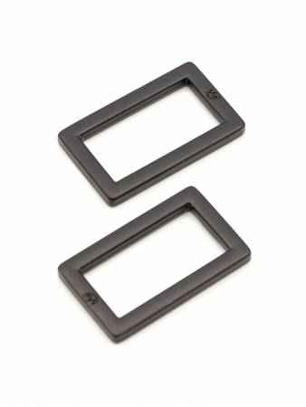 Rectangle Ring Flat 1in Black Metal Set of Two - Happy Little Quilt Shop