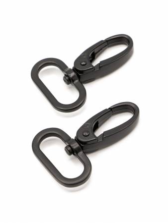 Swivel Hook 1in Black Metal Set of Two - Happy Little Quilt Shop