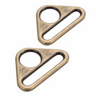 Triangle Ring Flat 1in Antique Brass Set of Two - Happy Little Quilt Shop