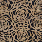 Black Glitter Backed Roses Pro Lite Cork  1/2 yard - Happy Little Quilt Shop