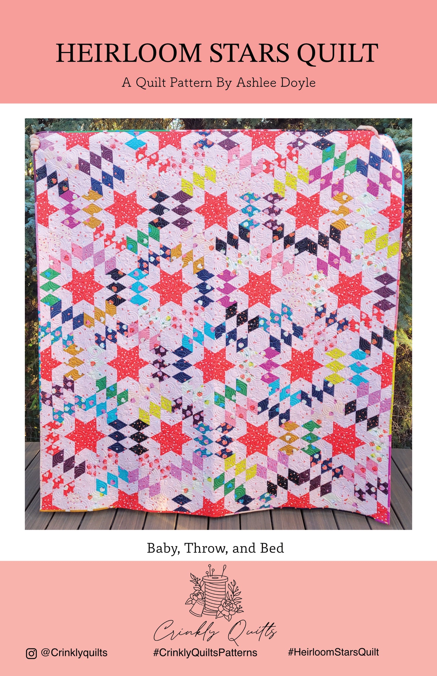 Heirloom Stars Quilt Pattern CQ 019 Crinkly Quilts - Happy Little Quilt Shop