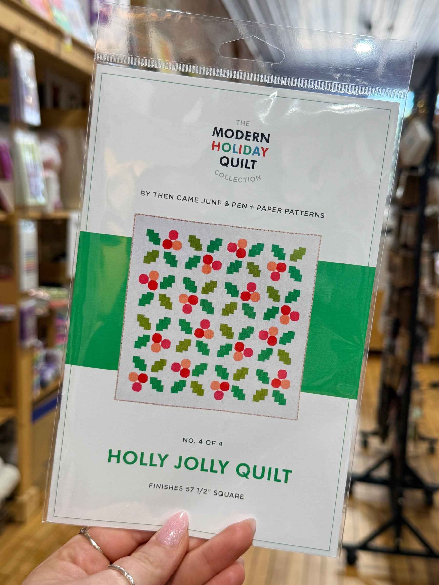 Holly Jolly Quilt Pattern Modern Holiday Then Cane June Pen and Paper Patterns