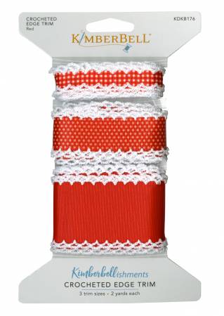 Crocheted Edge Trim Red - Happy Little Quilt Shop