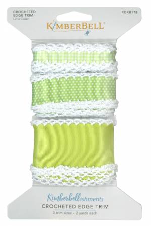 Crocheted Edge Trim Lime Green - Happy Little Quilt Shop