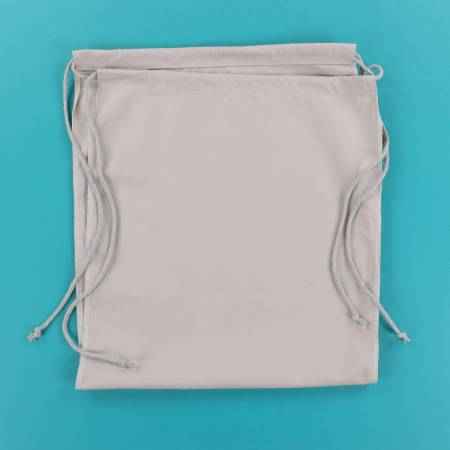 Canvas Cinch Backpack Blank Light Grey
