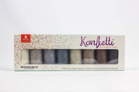 Konfetti 8-Spool Thread Set "Sand and Sea Glass" - Happy Little Quilt Shop