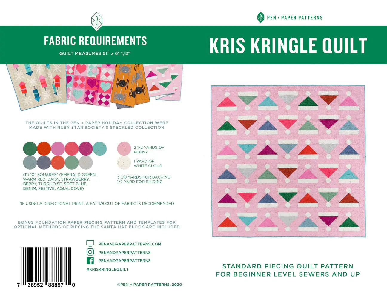 Kris Kringle Quilt Pattern by Pen and Paper Patterns - Happy Little Quilt Shop