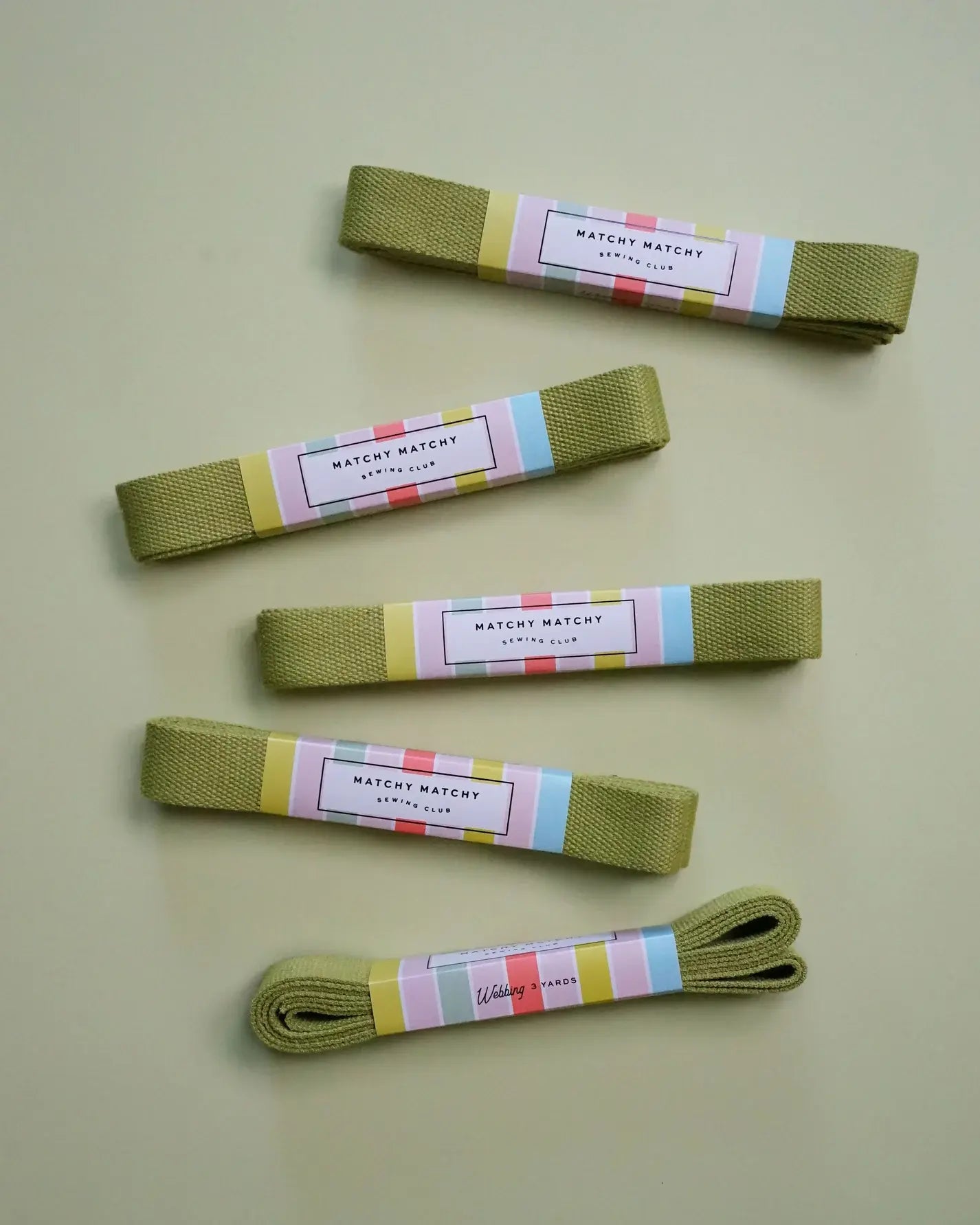 Lime Webbing - Matchy Matchy Sewing Club - Happy Little Quilt Shop