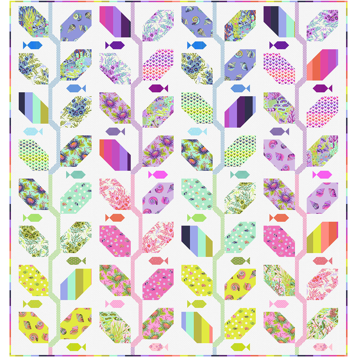 Marine Meadow Kit Tula Pink Floral Reef - Happy Little Quilt Shop