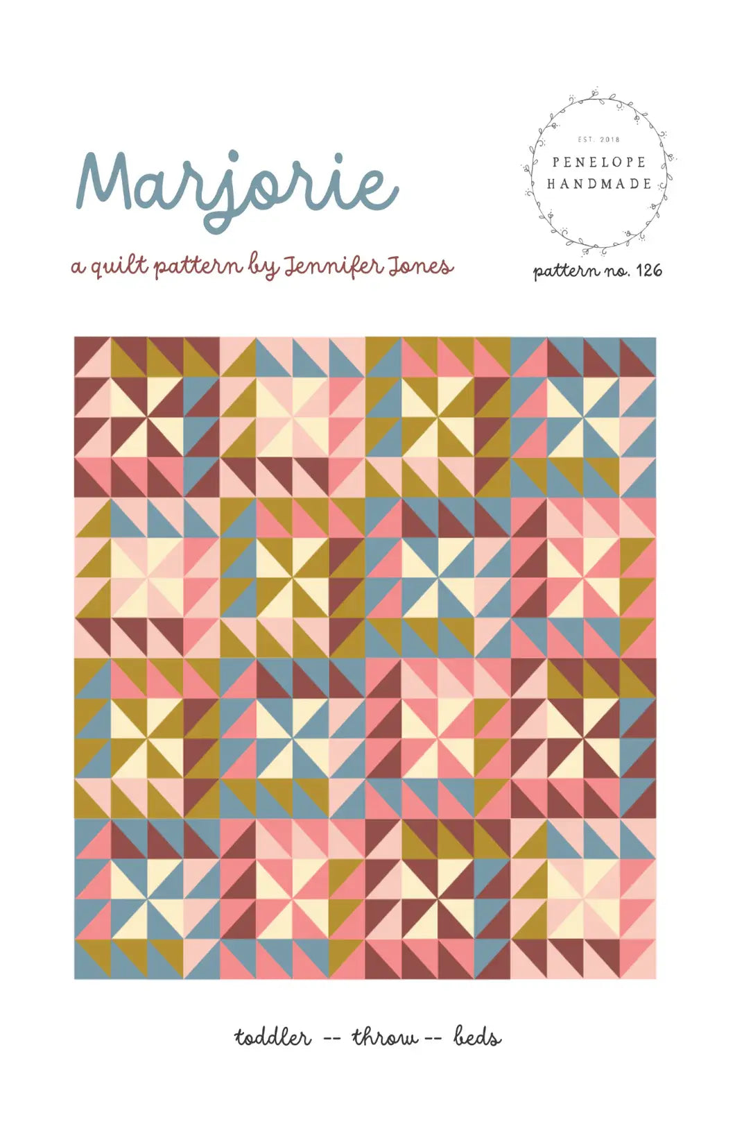 Marjorie Quilt Pattern PHM 126 by Jennifer Jones of Penelope Handmade - Happy Little Quilt Shop