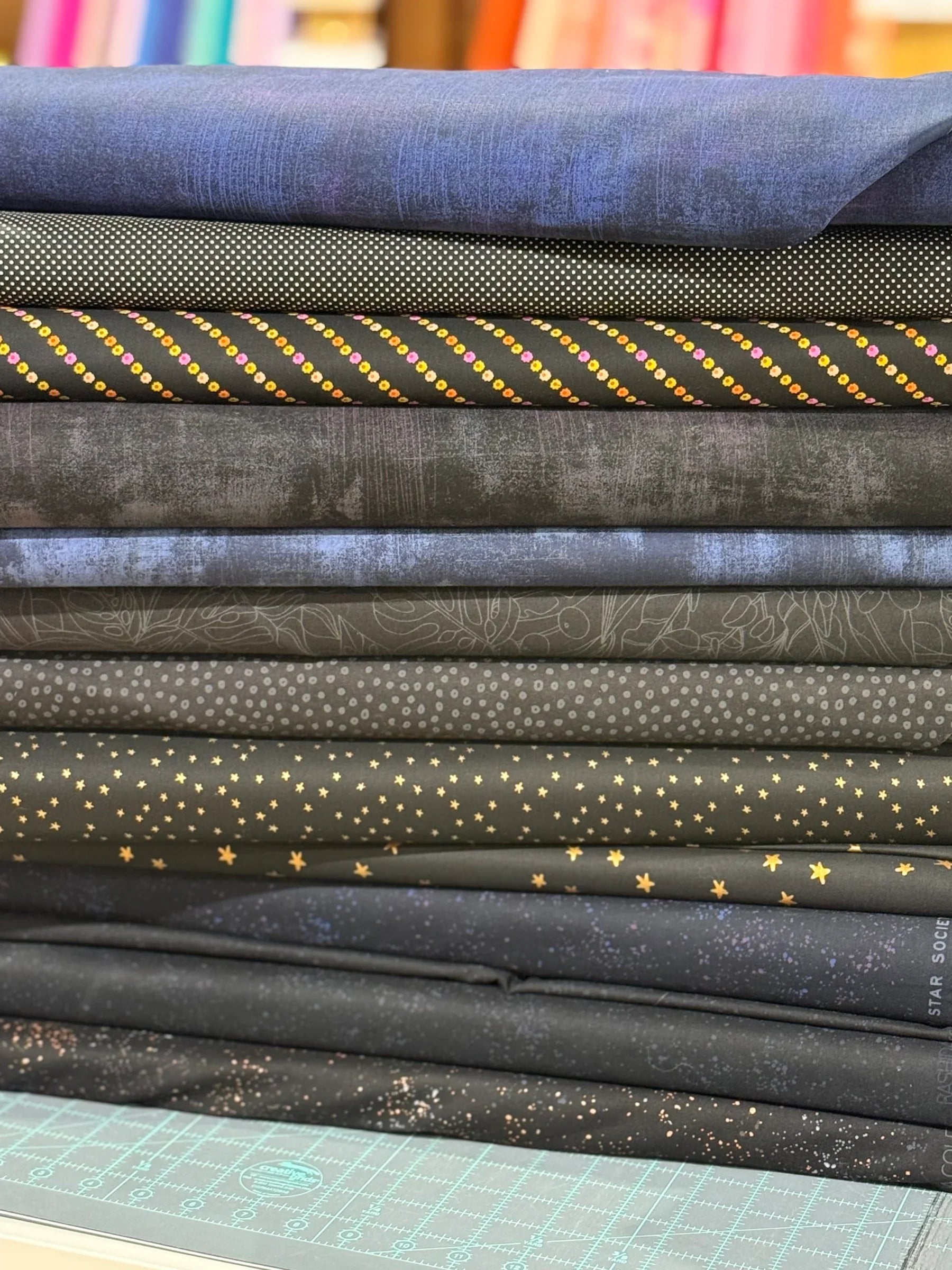 Midnight Garden Quilting Bee Background Bundle- 12 fat quarters - Happy Little Quilt Shop