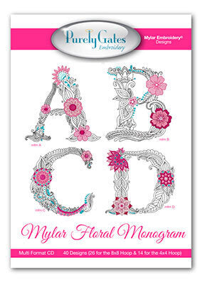 Mylar Floral Monogram - Happy Little Quilt Shop