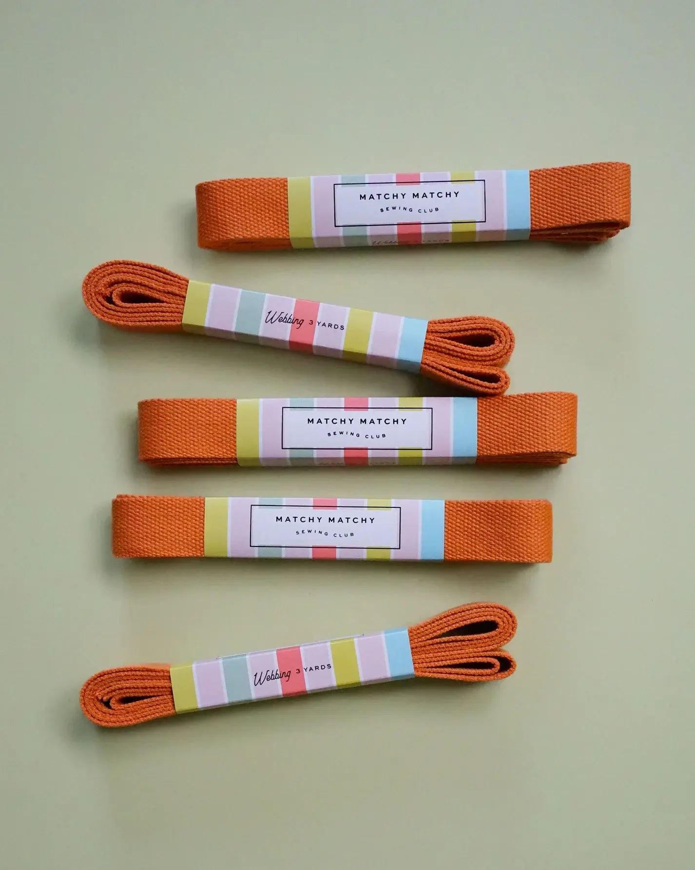 Orange Webbing - Matchy Matchy Sewing Club - Happy Little Quilt Shop