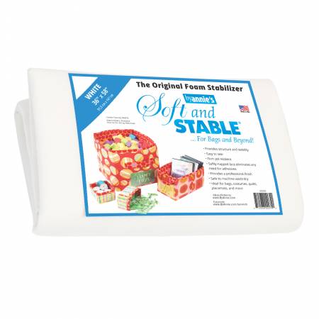 Soft and Stable White 36" x 58" 100% Polyester Foam Stabilizer - Happy Little Quilt Shop