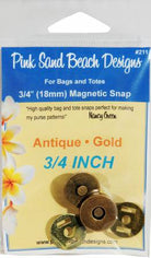 Magnetic Purse Snap - Antique Gold 3/4in (18mm) - Happy Little Quilt Shop