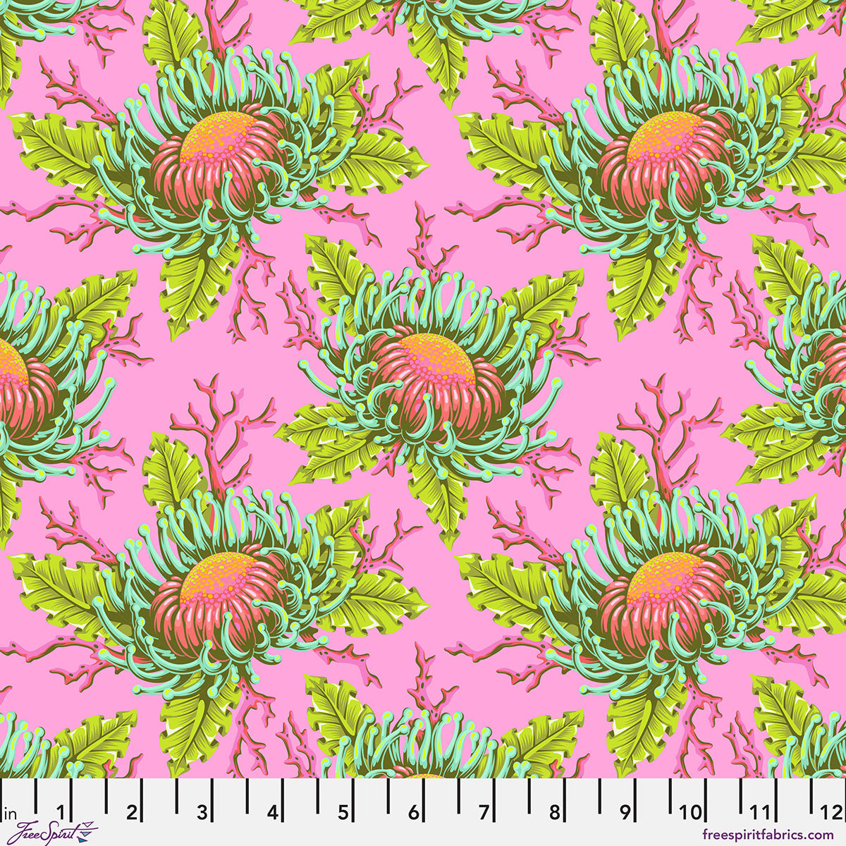 Friends & Anemones - Coralline Floral Reef Tula Pink - Happy Little Quilt Shop