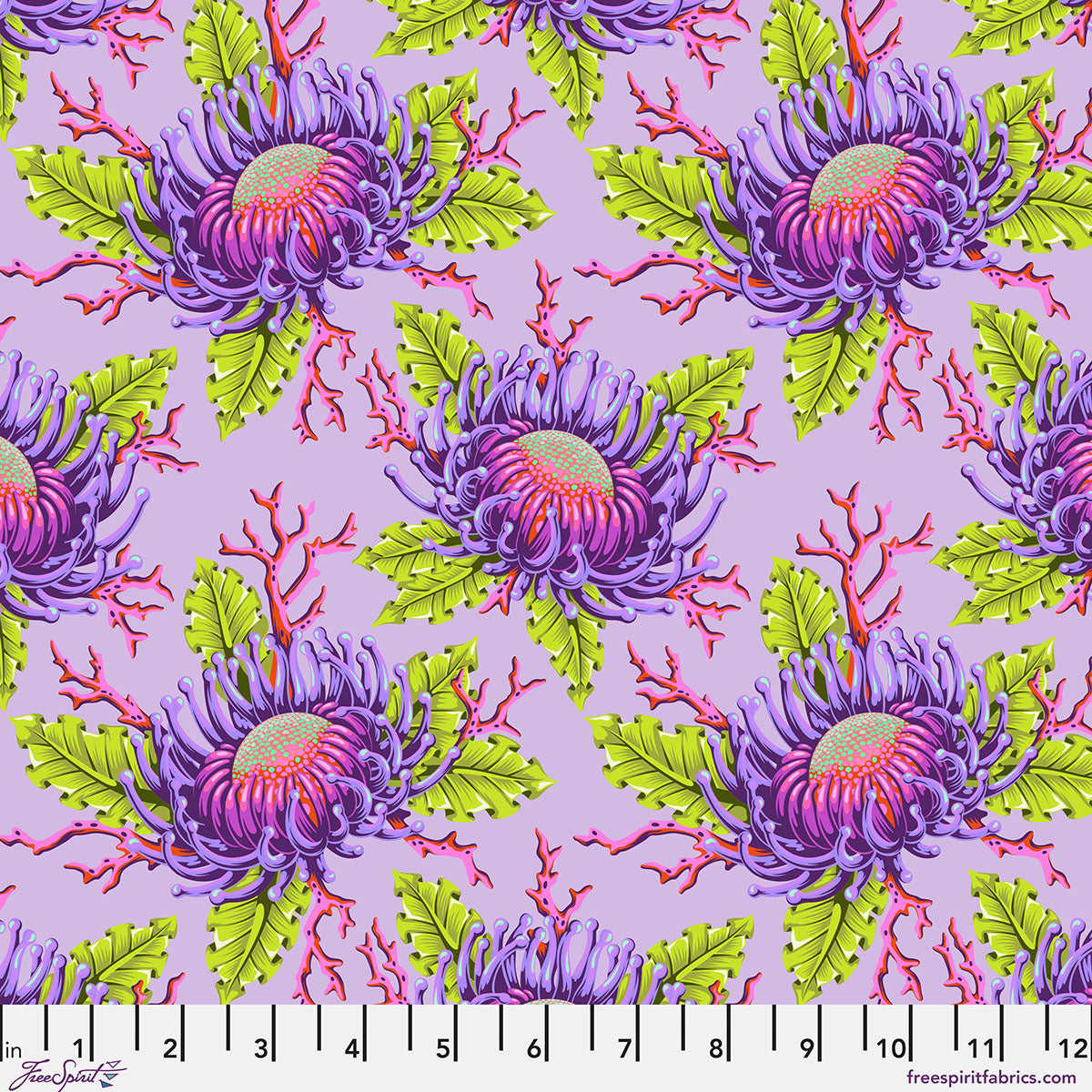 Friends & Anemones - Ultraviolet Floral Reef Tula Pink - Happy Little Quilt Shop