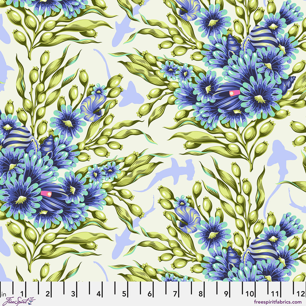 Shadow Sharks - Marine Floral Reef Tula Pink - Happy Little Quilt Shop