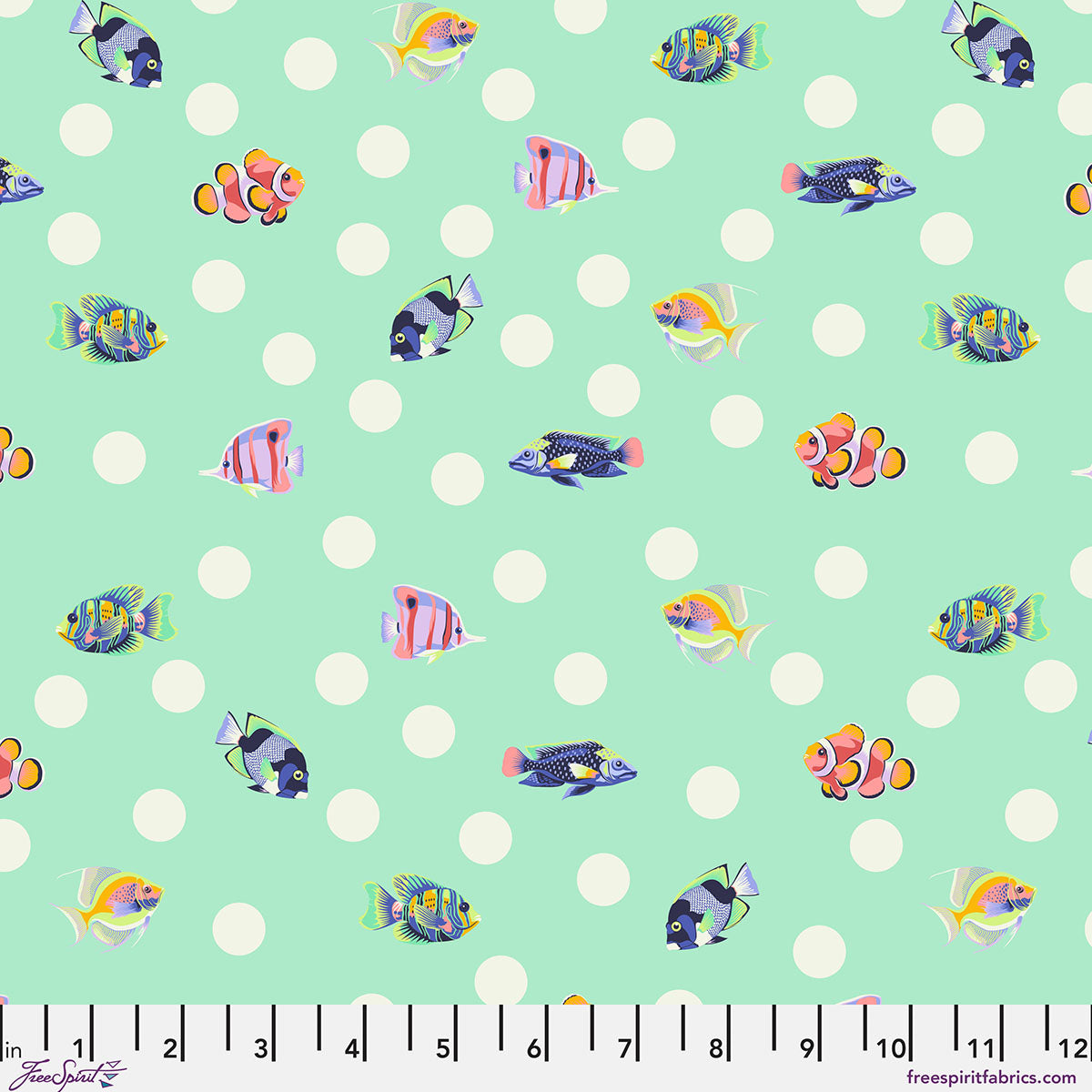 School Crossing - Seafoam Floral Reef Tula Pink - Happy Little Quilt Shop