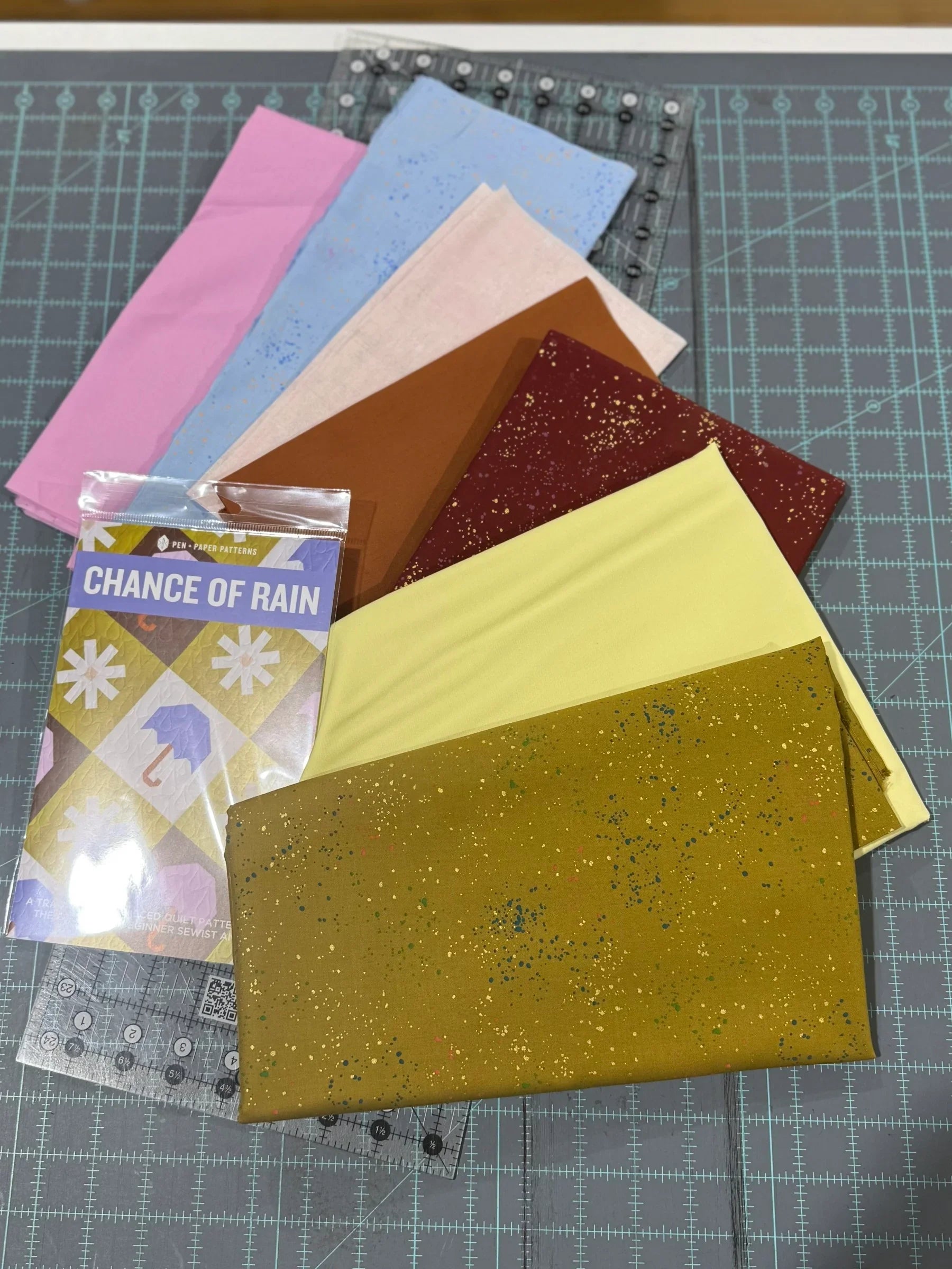 Pen and Paper Chance of Rain Quilt Kit (Large Throw) - Happy Little Quilt Shop