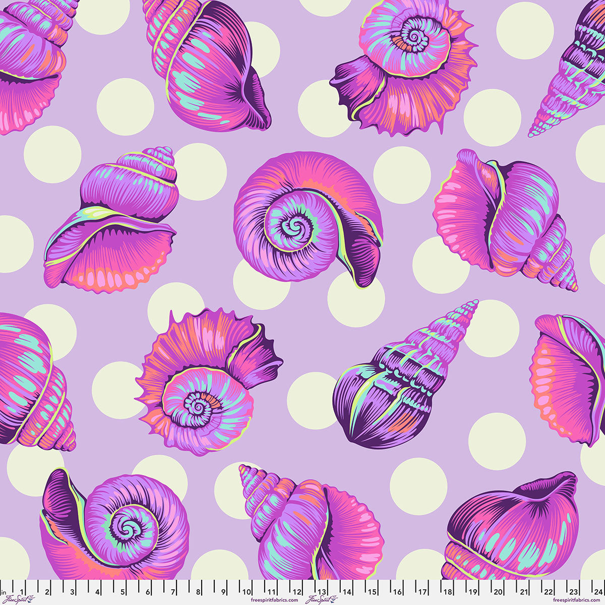 Backing Fabric - Big Shelly -  Ultraviolet || Floral Reef - Happy Little Quilt Shop