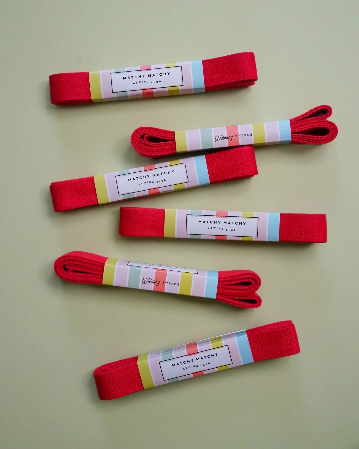 Red Webbing - Matchy Matchy Sewing Club - Happy Little Quilt Shop