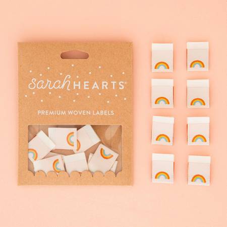 Mini Rainbow Woven Labels Sarah Hearts - Happy Little Quilt Shop